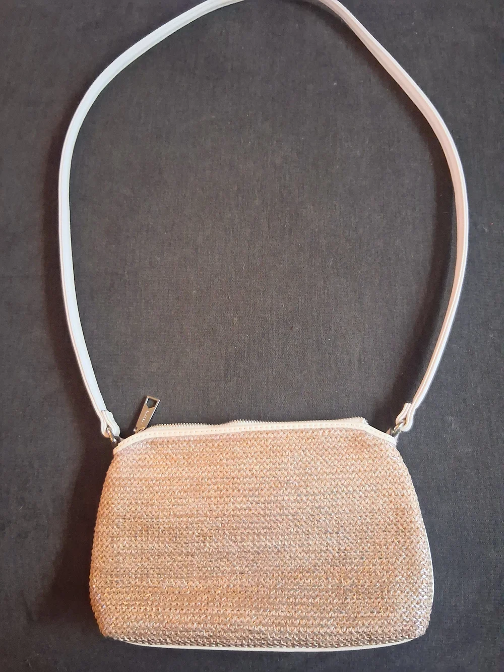 Liz Claiborne Metallic Champagne Floral Shoulder Bag